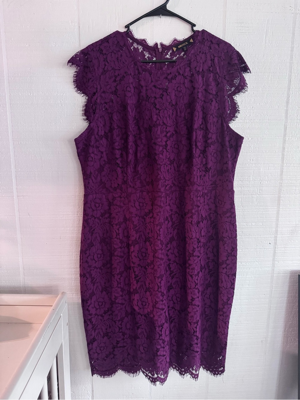 Miusol Deep Purple Lace Midi Dress